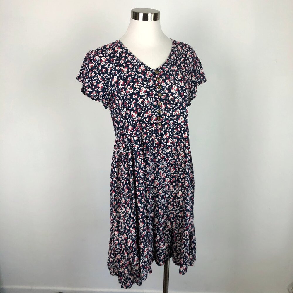 Back in the Saddle Ditsy Floral Drop Waist Dress NWOT Flowy Farm Cottagecore S